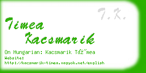 timea kacsmarik business card